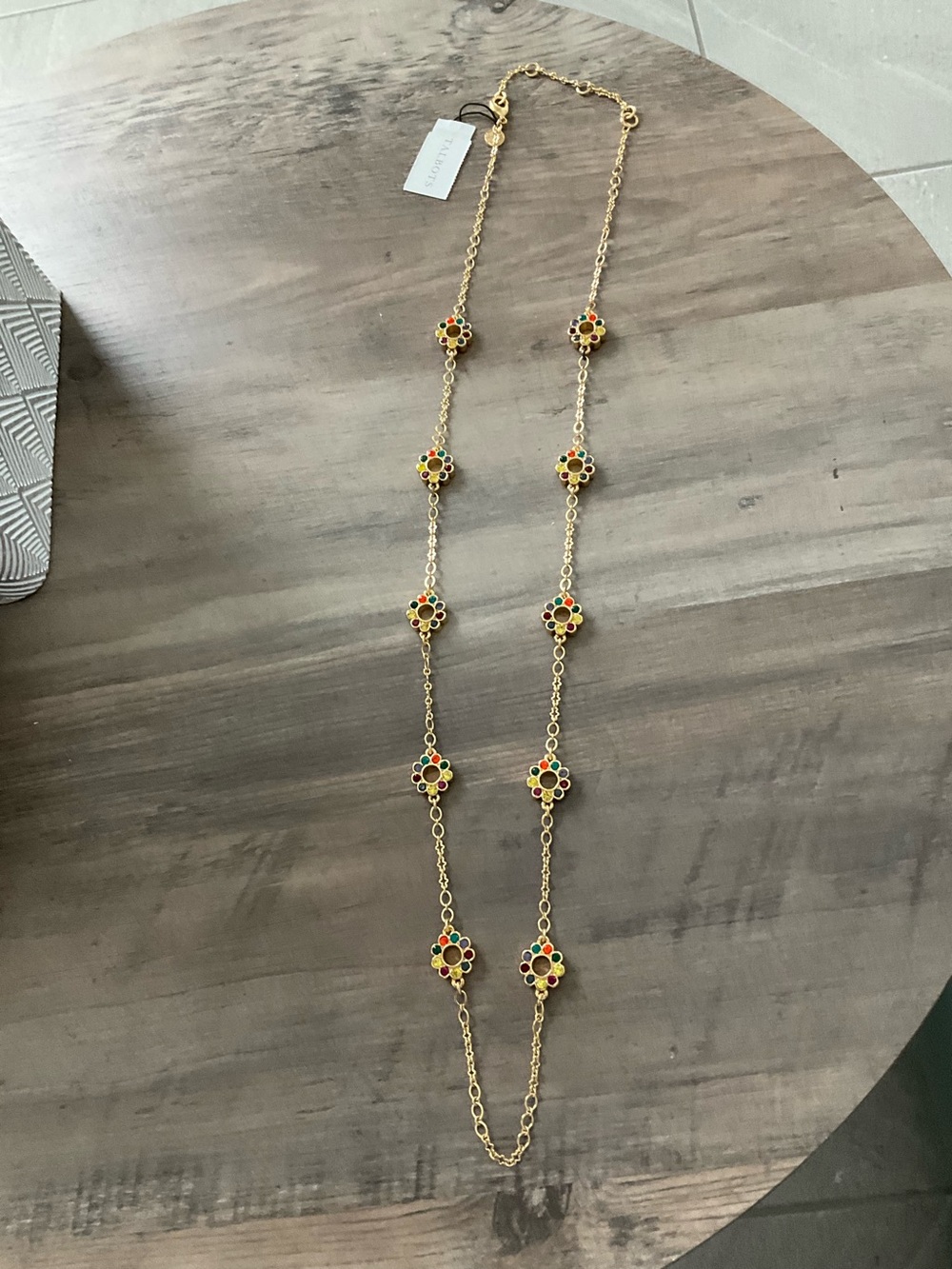 Talbots Gold Floral Multi-Color Station Necklace - NWT